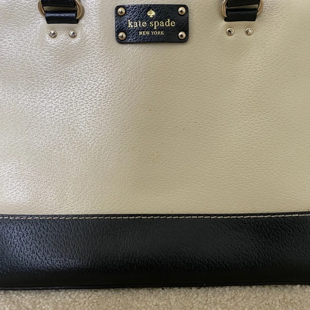 kate spade Cream and Black Leather Satchel
